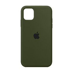Клип-кейс (накладка) Silicone Case закрытый для Apple iPhone 11 силикон, тёмно-оливковый