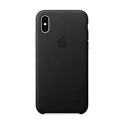 Клип-кейс (накладка) Apple Leather Case для Apple iPhone X кожа, Black