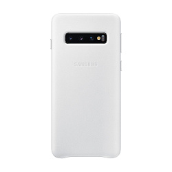 Клип-кейс (накладка) Samsung Leather Cover для Samsung Galaxy S10 кожа, белый
