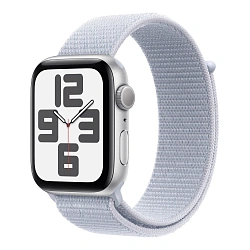 Умные часы Apple Watch SE (2024) 44mm GPS Silver Aluminum Case Blue Cloud Sport Loop