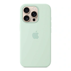 Клип-кейс (накладка) Silicone Case MagSafe для Apple iPhone 16 Pro силикон, мятный
