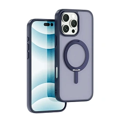 Клип-кейс (накладка) WIWU Armor Ultra для Apple iPhone 16 Pro Max пластик, силикон, тёмно-синий