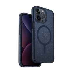 Клип-кейс (накладка) UNIQ Lifepro Xtreme MagSafe для Apple iPhone 15 Pro Max полиуретан, тёмно-синий с блёстками