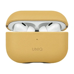 Кобура UNIQ Lyden DS для Apple AirPods Pro 2 искусственная кожа, жёлто-серый