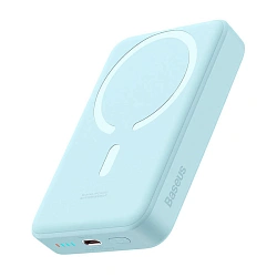 Внешний аккумулятор с беспроводной зарядкой Baseus Magnetic Mini Wireless Fast Charge 10000 мАч 30 Вт (Уценка) голубой