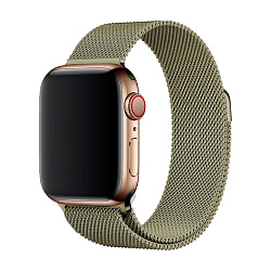Миланский сетчатый браслет для Apple Watch 44 / 45 / 46 / 49mm сталь хаки