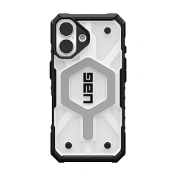 Клип-кейс (накладка) UAG Pathfinder Magsafe для Apple iPhone 16 поликарбонат, прозрачный (Ice)