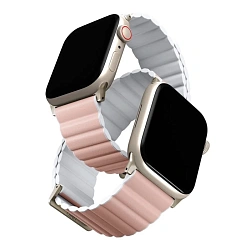Магнитный браслет UNIQ Revix Premium Edition для Apple Watch 38 / 40 / 41 / 42mm силикон пудрово-белый
