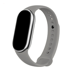 Спортивный ремешок для Xiaomi Smart Band 8 / 9 / 10 силикон светло-серый