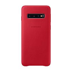 Клип-кейс (накладка) Samsung Leather Cover для Samsung Galaxy S10 кожа, красный