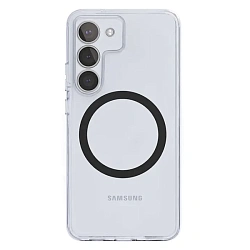 Клип-кейс (накладка) Clear Frame MagSafe для Samsung Galaxy S24 Plus пластик, силикон, прозрачный с чёрной рамкой