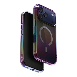 Клип-кейс (накладка) UNIQ Iridescia MagSafe для Apple iPhone 17 Pro полиуретан, голографический затемнённый