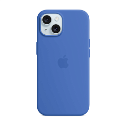 Клип-кейс (накладка) Silicone Case MagSafe для Apple iPhone 15 Plus силикон, серо-синий