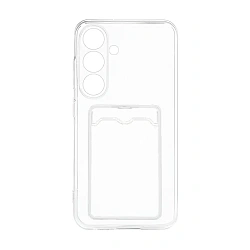 Клип-кейс (накладка) с визитницей для Samsung Galaxy S24 Plus силикон, прозрачный