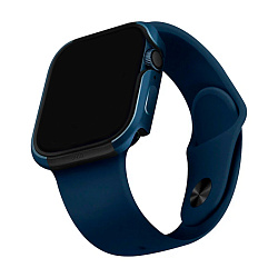 Чехол-бампер UNIQ Valencia для Apple Watch 45mm алюминий, синий