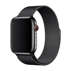 Миланский сетчатый браслет для Apple Watch 38 / 40 / 41 / 42mm сталь чёрный