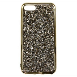 Клип-кейс (накладка) для Apple iPhone 7 / 8 / SE 2020 / 2022 силикон, золотой со стразами