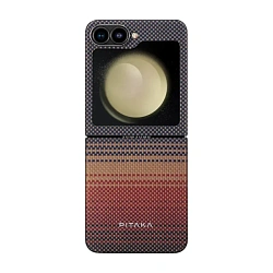 Клип-кейс (накладка) Pitaka MagEZ Case 5 для Samsung Galaxy Z Flip 6 / 7 FE кевлар (арамид), "закат"