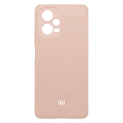 Клип-кейс (накладка) Silicone cover закрытый для Xiaomi Redmi Note 12 5G / Poco X5 5G силикон, пудровый