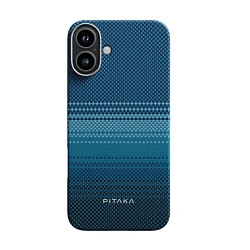 Клип-кейс (накладка) Pitaka Tactile Woven Case для Apple iPhone 16 кевлар (арамид), "восход луны"