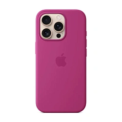 Клип-кейс (накладка) Silicone Case MagSafe для Apple iPhone 16 Pro силикон, фуксия