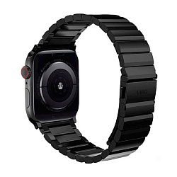Блочный браслет UNIQ Strova для Apple Watch 44 / 45 / 46 / 49mm сталь чёрный