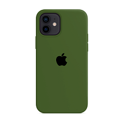 Клип-кейс (накладка) Silicone Case для Apple iPhone 12 / 12 Pro силикон, тёмно-оливковый