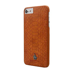 Клип-кейс (накладка) Santa Barbara Knight для Apple iPhone 7 / 8 / SE 2020 / 2022 кожа, коричневый