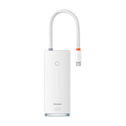 Адаптер-разветвитель для компьютера Baseus Lite Series HUB (HDMI + USB3.0 + PD + SD/TF) (6в1) белый