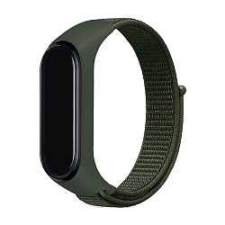 Спортивный ремешок для Mi Band 5 / 6 / 7 нейлон хаки