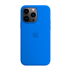 Клип-кейс (накладка) Silicone Case для Apple iPhone 13 Pro силикон, "сияющий синий"