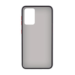 Клип-кейс (накладка) Shell для Samsung Galaxy A72 пластик, затемнённый с чёрной рамкой