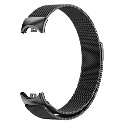 Миланский сетчатый браслет Doossy для Xiaomi Smart Band 8 / 9 / 10 сталь чёрный