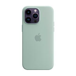 Клип-кейс (накладка) Silicone Case MagSafe для Apple iPhone 14 Pro Max силикон, серо-мятный