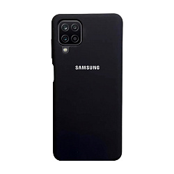 Клип-кейс (накладка) Silicone cover закрытый для Samsung Galaxy A12 / M12 силикон, чёрный