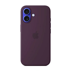 Клип-кейс (накладка) Silicone Case MagSafe для Apple iPhone 16 силикон, сливовый