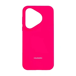Клип-кейс (накладка) Silicone cover закрытый для Huawei Pura 70 силикон, ярко-розовый
