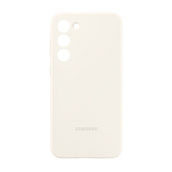 Клип-кейс (накладка) Samsung Silicone Case для Samsung Galaxy S23 силикон, поликарбонат, бежевый хлопок