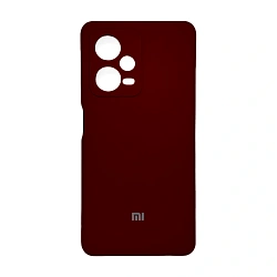 Клип-кейс (накладка) Silicone cover закрытый для Xiaomi Redmi Note 12 Pro 5G силикон, вишнёвый