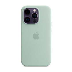 Клип-кейс (накладка) Silicone Case MagSafe для Apple iPhone 14 Pro силикон, серо-мятный