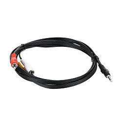 Аудиокабель Telecom 3RCA - 3.5 mm jack 1.5 м, чёрный