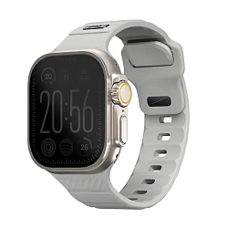 Спортивный ремешок UNIQ Stride для Apple Watch 44 / 45 / 46 / 49mm каучук светло-серый