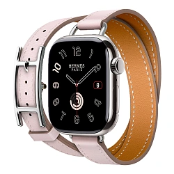 Умные часы Apple Watch Hermes Series 11 42mm GPS + Cellular Silver Titanium Case Mauve Pale Double Tour Hapi Attelage Strap