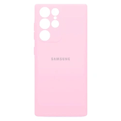 Клип-кейс (накладка) Silicone cover закрытый для Samsung Galaxy S24 Ultra силикон, пудровый