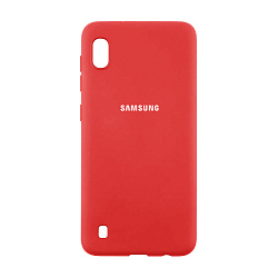 Клип-кейс (накладка) Silicone cover закрытый для Samsung Galaxy A10 силикон, красный