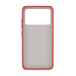 Клип-кейс (накладка) Shell для Xiaomi Poco X4 Pro пластик, затемнённый с красной рамкой