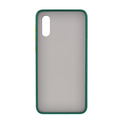 Клип-кейс (накладка) Shell для Samsung Galaxy A02 пластик, затемнённый с тёмно-зелёной рамкой