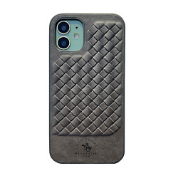 Клип-кейс (накладка) Santa Barbara Polo Racquet Club для Apple iPhone 12 / 12 Pro кожа, серый