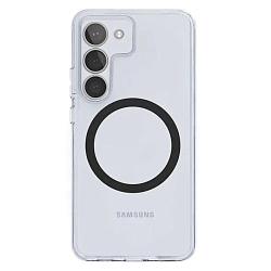 Клип-кейс (накладка) Clear Frame MagSafe для Samsung Galaxy S24 Ultra пластик, силикон, прозрачный с чёрной рамкой