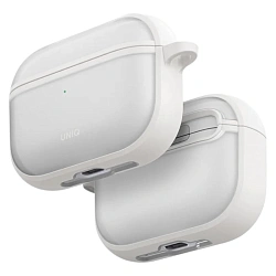 Кобура UNIQ Veren для Apple AirPods Pro 3 поликарбонат, силикон, прозрачный с белой рамкой